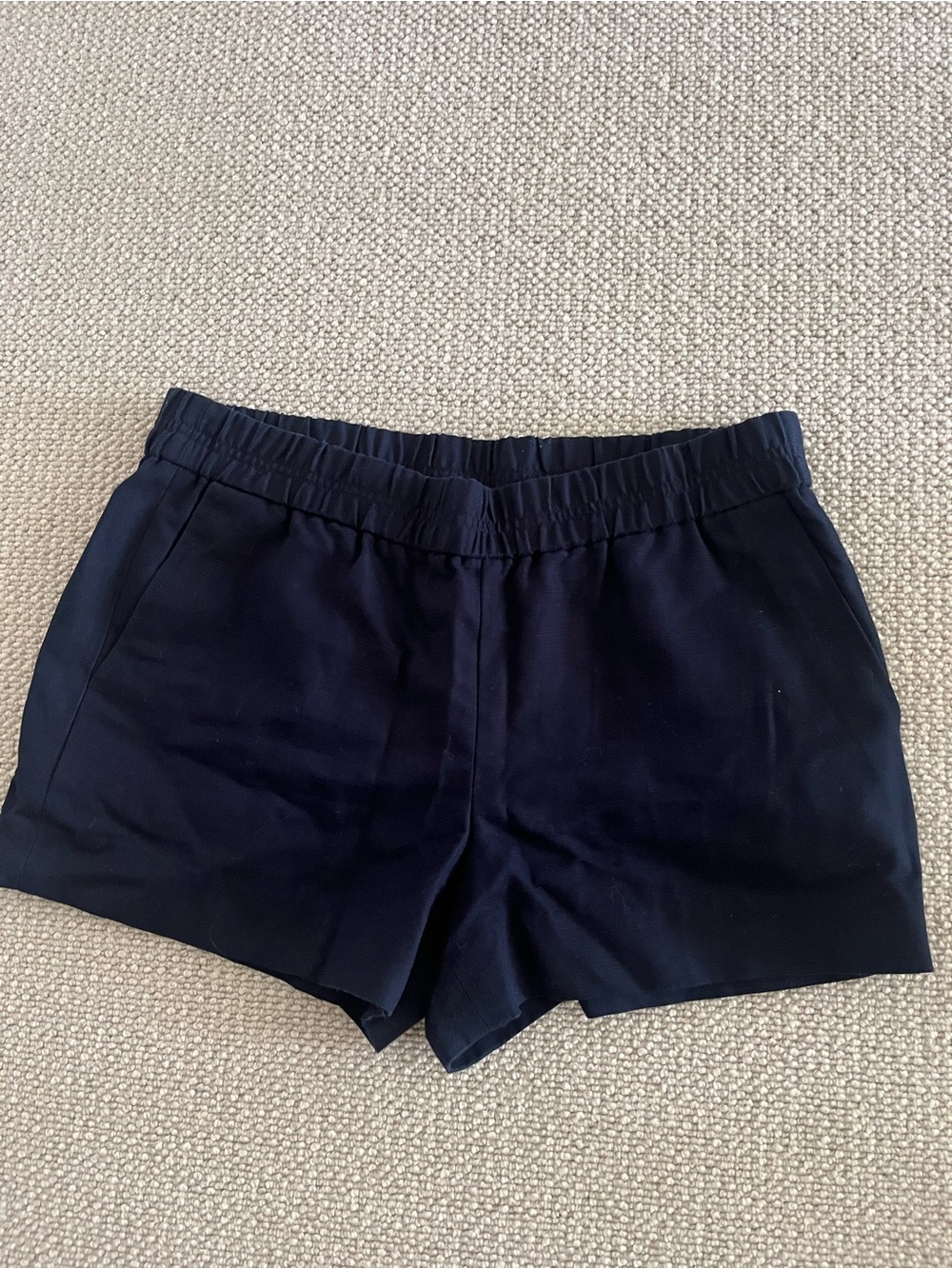 J. Crew Navy Elastic-Waist Cotton Pull on Shorts Classic preppy
